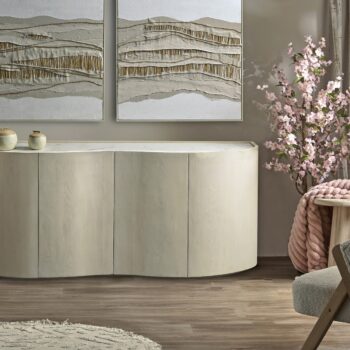 BUFFET 4P. MANGO C/SOBRE MARMOL 180X40X80 CMS.