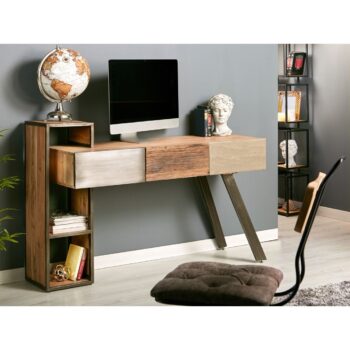 ESCRITORIO ACACIA/METAL/CEMENTO 145X50X96 CMS.