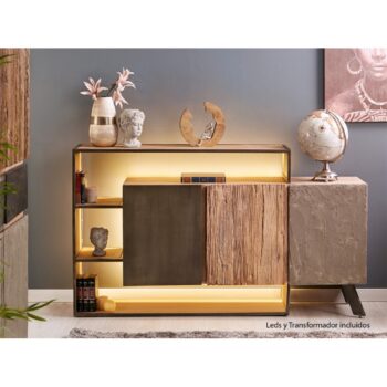 BUFFET ACACIA/METAL/CEMENTO C/LED 175x40x100 CMS.