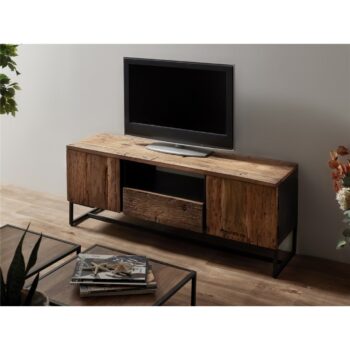 MUEBLE TV MADERA ACACIA/METAL 145X40X55 CMS.