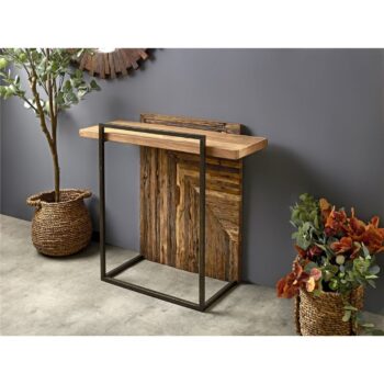 CONSOLA 1EST. MADERA ACACIA/METAL 90X36X80 CMS.