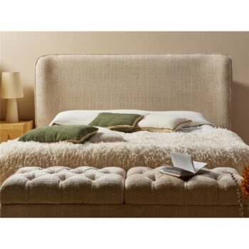 CABEZAL BORDE REDONDEADO BEIGE 199X98 CMS.